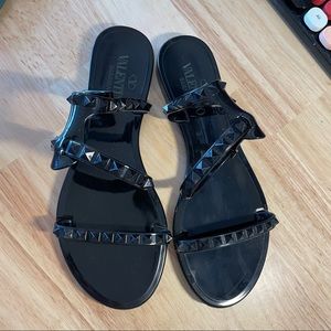 Valentino Garavini black studded sandals
